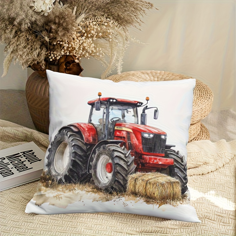 Agriculture Farming Cartoon - Capa de Almofada Rústica com Tema